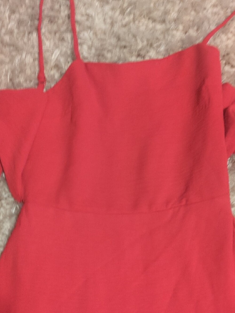 Source Unknown Red Ruffle Hem Spaghetti Strap Dress - Picture 2 of 5
